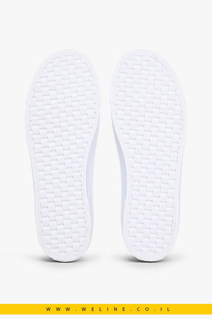 Tommy Hilfiger TH Foxing Platform Sneaker לנשים – צבע לבן - WELINE.CO.IL