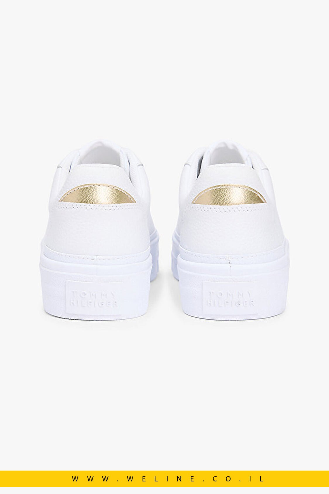 Tommy Hilfiger TH Foxing Platform Sneaker לנשים – צבע לבן - WELINE.CO.IL