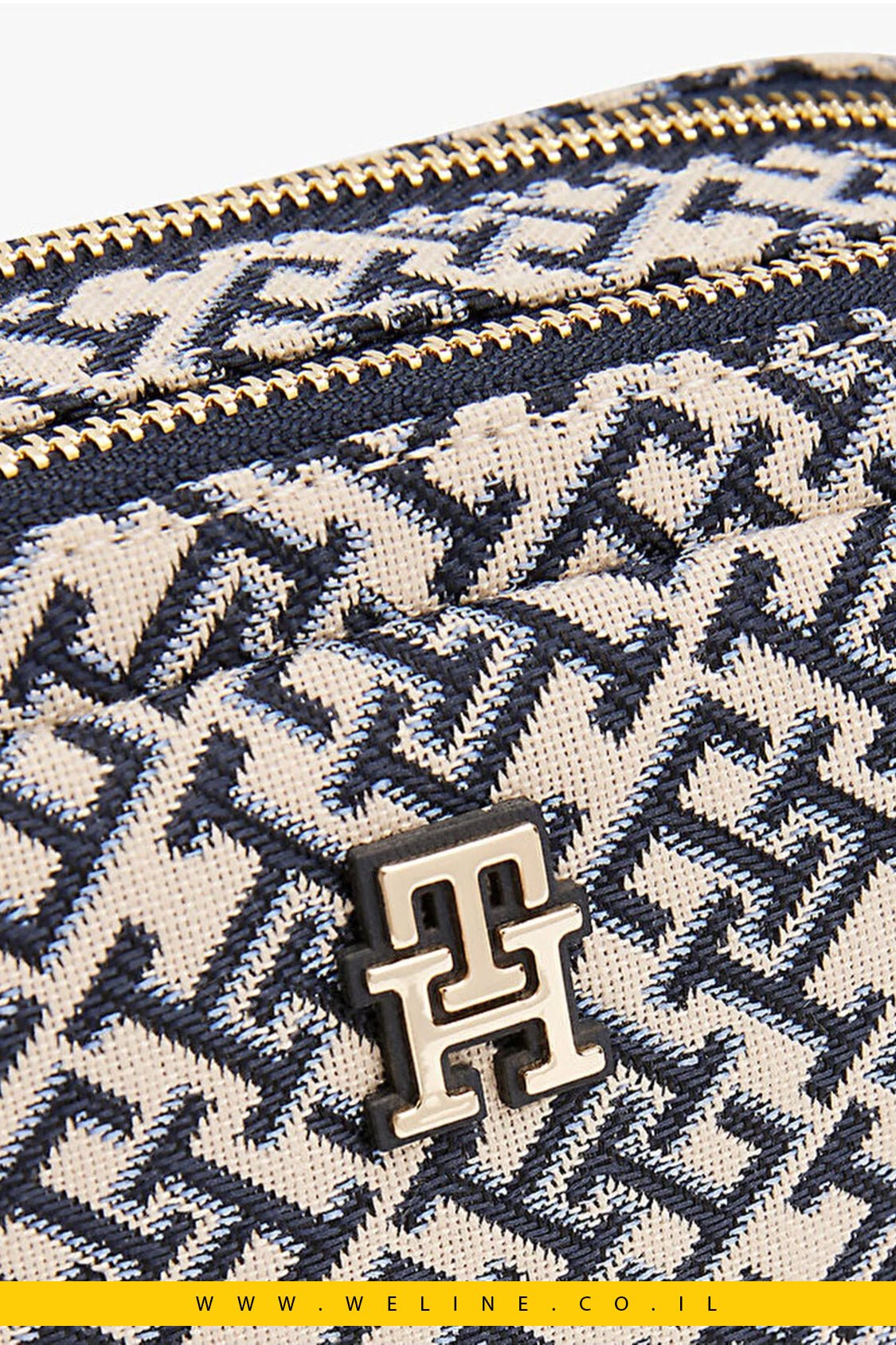 תיק צד נשים Tommy Hilfiger TH Jacquard Camera – צבע כחול - WELINE.CO.IL