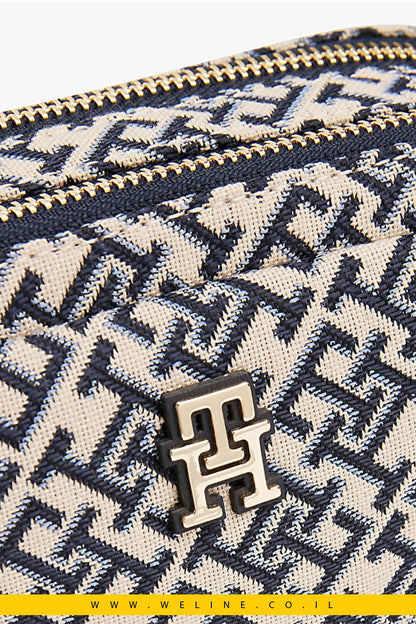 תיק צד נשים Tommy Hilfiger TH Jacquard Camera – צבע כחול - WELINE.CO.IL