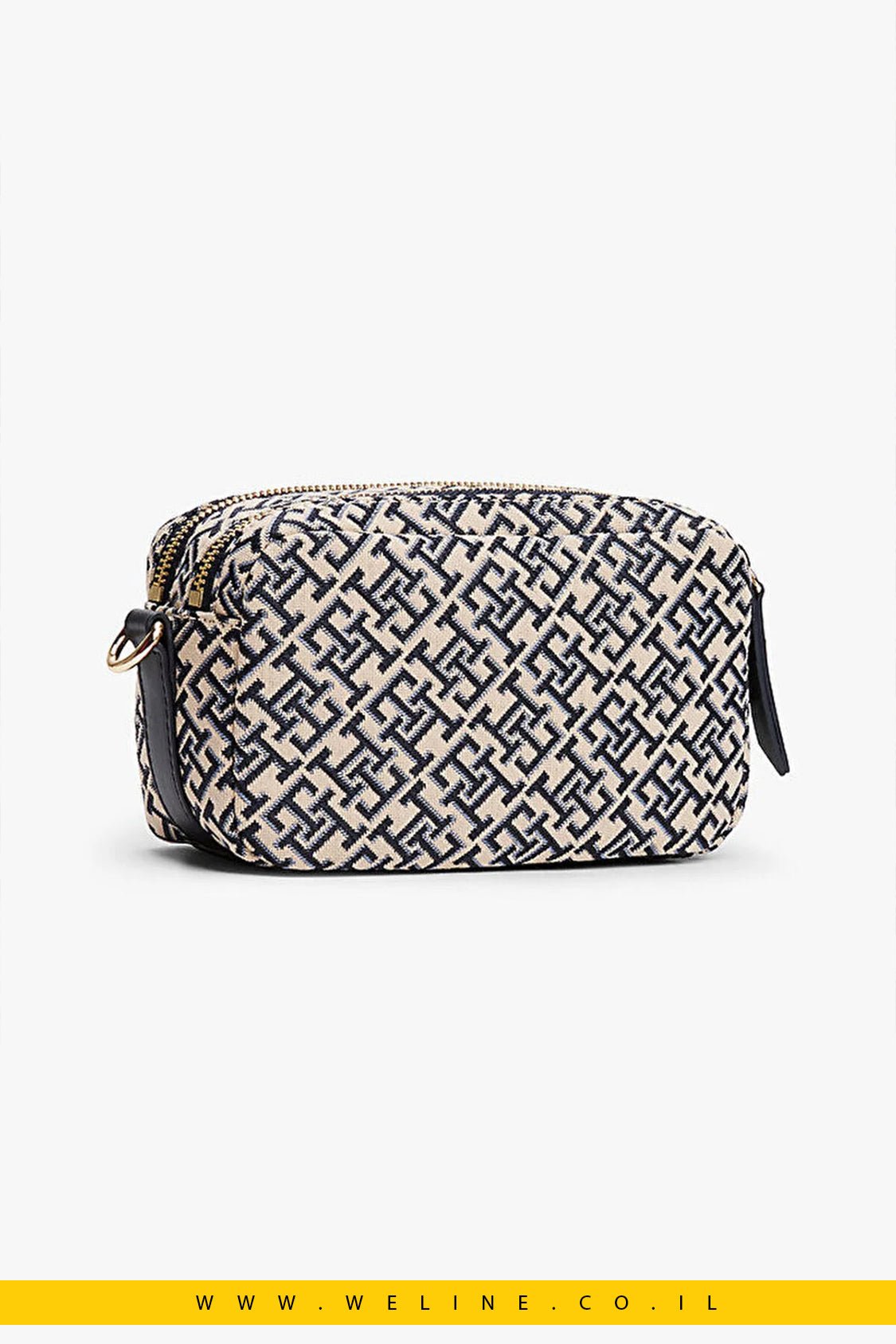 תיק צד נשים Tommy Hilfiger TH Jacquard Camera – צבע כחול - WELINE.CO.IL