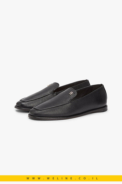 Tommy Hilfiger – TH Leather Loafer לנשים | שחור נעל אלגנטי - WELINE.CO.IL