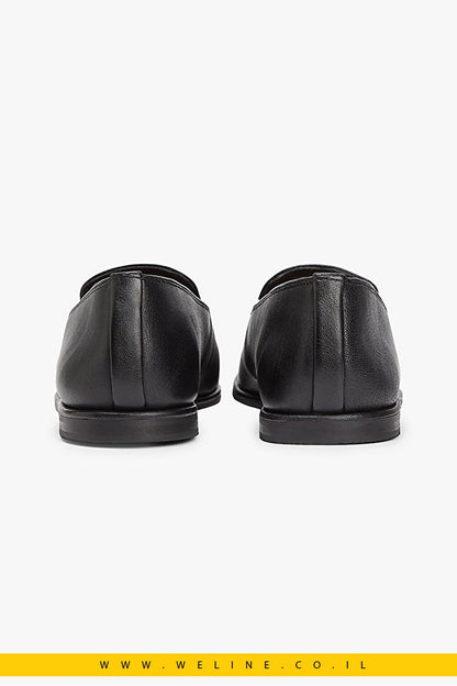 Tommy Hilfiger – TH Leather Loafer לנשים | שחור נעל אלגנטי - WELINE.CO.IL