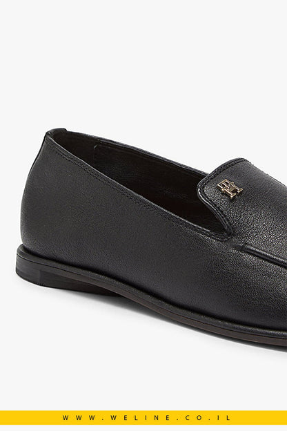 Tommy Hilfiger – TH Leather Loafer לנשים | שחור נעל אלגנטי - WELINE.CO.IL