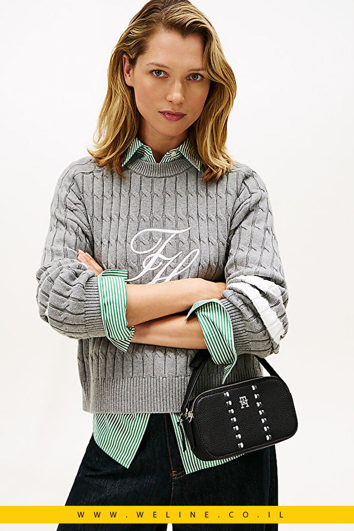 תיק צד נשים Tommy Hilfiger TH Timeless Camera – צבע שחור - WELINE.CO.IL
