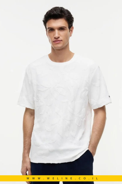 טי שירט Tommy Hilfiger Towelling Jacquard Relaxed Crew Neck - WELINE.CO.IL