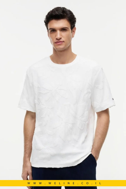 טי שירט Tommy Hilfiger Towelling Jacquard Relaxed Crew Neck - WELINE.CO.IL