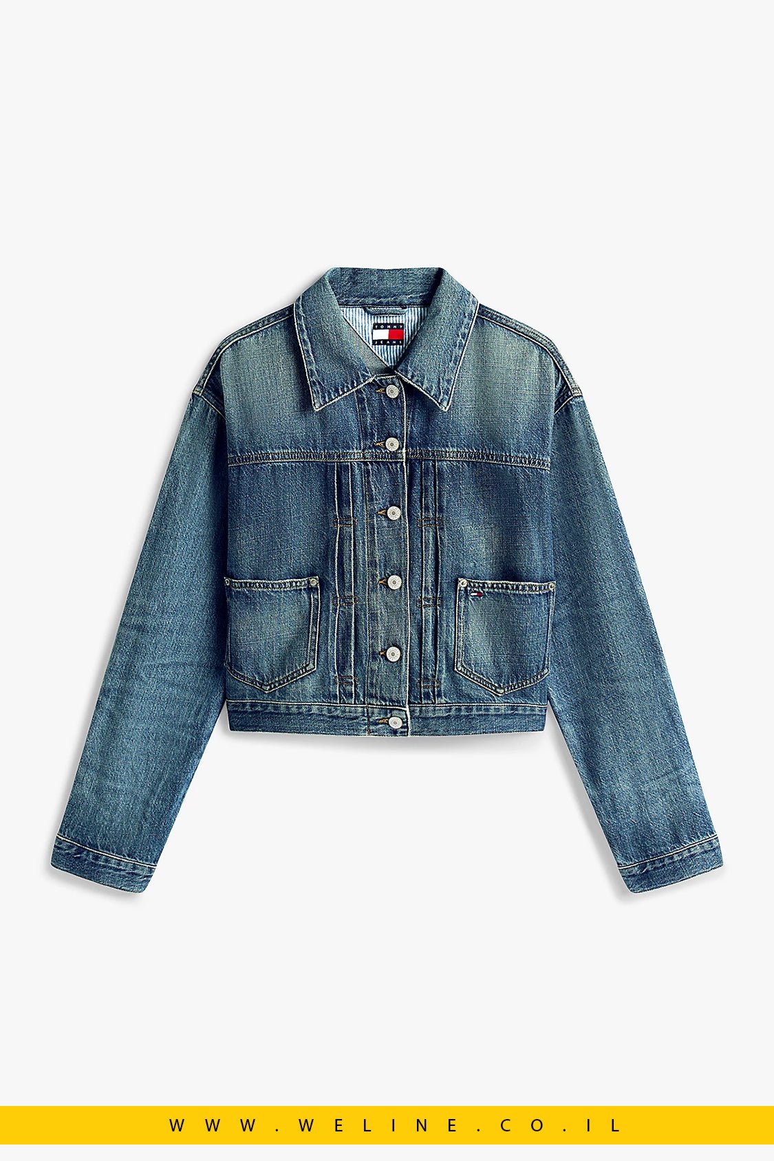 ג’קט ג’ינס קל עם לוגו בגב לנשים Tommy Jeans - WELINE.CO.IL