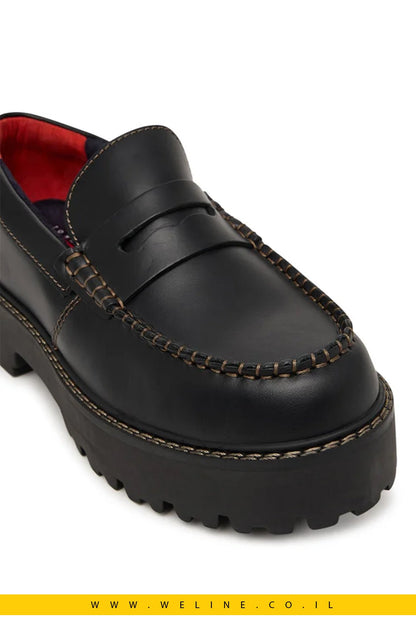 מוקסינים לנשים Tommy Jeans Archive '01 Loafer Leather – צבע שחור - WELINE.CO.IL