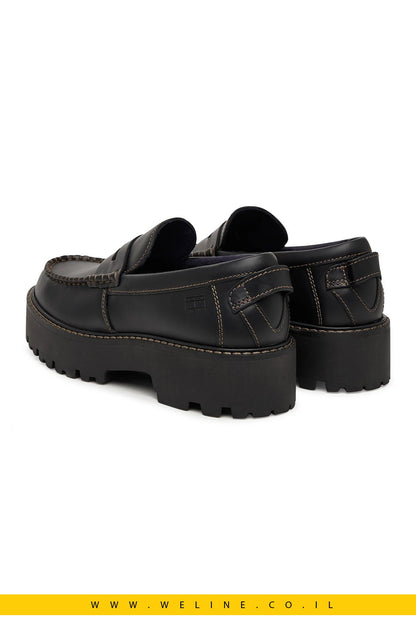 מוקסינים לנשים Tommy Jeans Archive '01 Loafer Leather – צבע שחור - WELINE.CO.IL