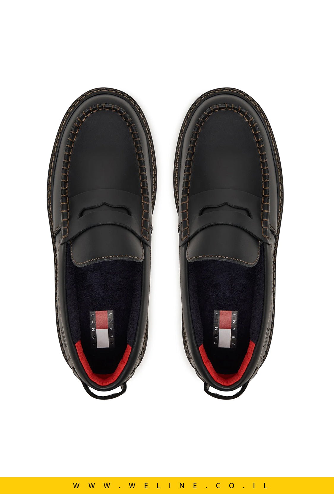 מוקסינים לנשים Tommy Jeans Archive '01 Loafer Leather – צבע שחור - WELINE.CO.IL