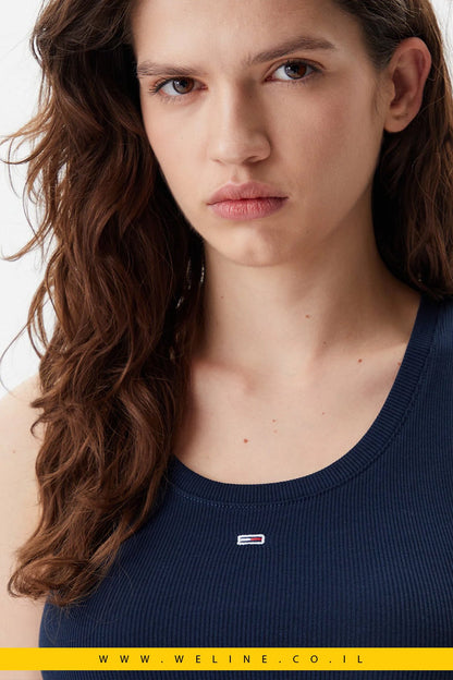 גופיית נשים Tommy Jeans Essential – צבע Dark Night Navy - WELINE.CO.IL