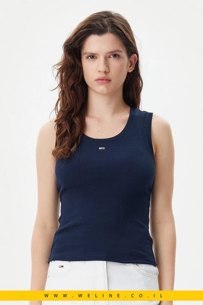 גופיית נשים Tommy Jeans Essential – צבע Dark Night Navy - WELINE.CO.IL