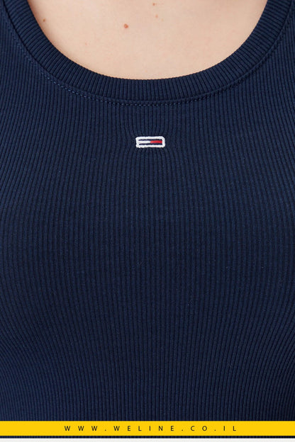 גופיית נשים Tommy Jeans Essential – צבע Dark Night Navy - WELINE.CO.IL