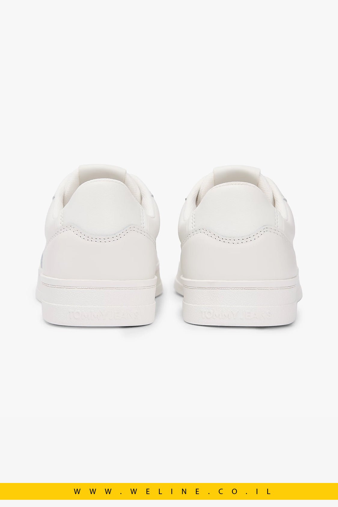 סניקרס עור לנשים לבן Tommy Jeans Greenwich Leather Contrast Heel – צבע - WELINE.CO.IL