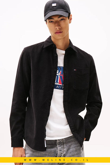 חולצת קורדורוי לגברים – Tommy Jeans Regular Fit - WELINE.CO.IL