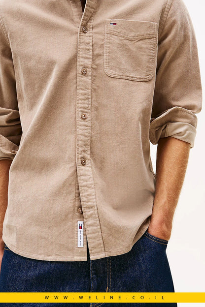 חולצת קורדורוי לגברים – Tommy Jeans Regular Fit - WELINE.CO.IL