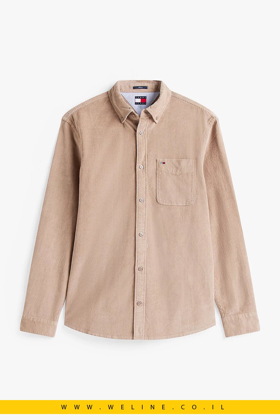 חולצת קורדורוי לגברים – Tommy Jeans Regular Fit - WELINE.CO.IL