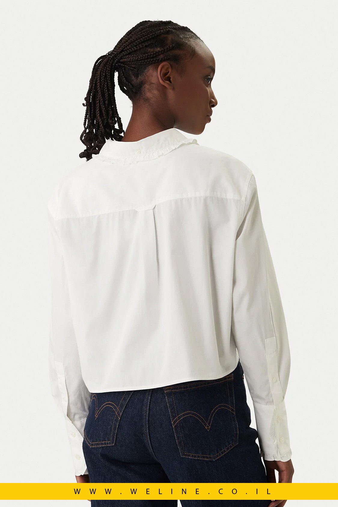 חולצה מכופתרת נשים Tommy Jeans Relaxed Fit – צבע לבן - WELINE.CO.IL