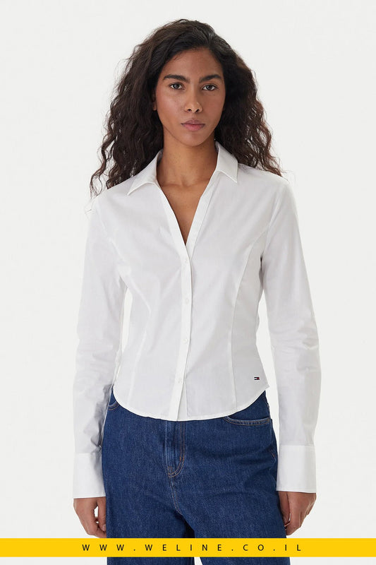חולצת נשים Tommy Jeans בגזרת Slim Fit - WELINE.CO.IL