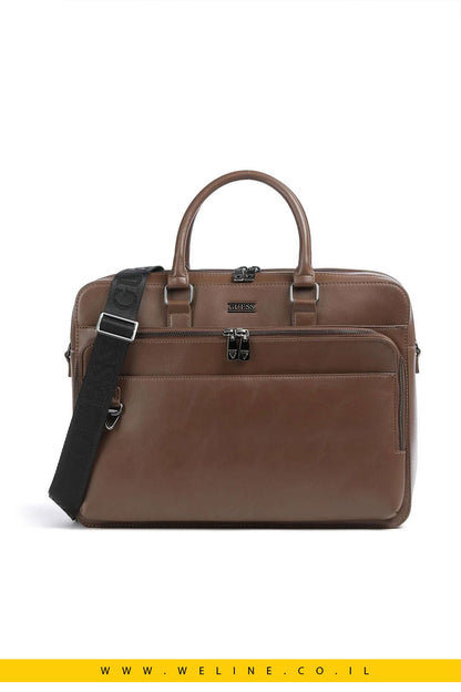 תיק מסמכים Torino למחשב 14″ מבית GUESS – חום - WELINE.CO.IL