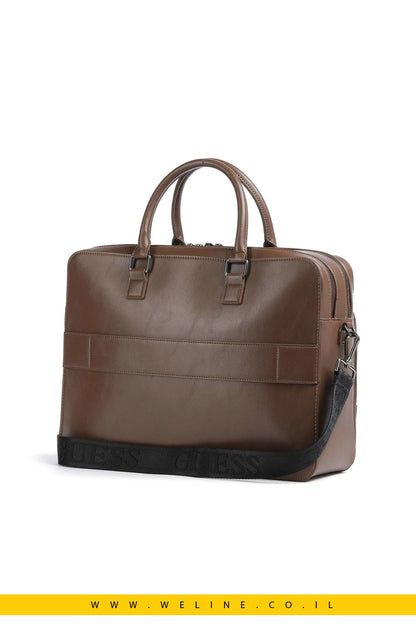 תיק מסמכים Torino למחשב 14″ מבית GUESS – חום - WELINE.CO.IL