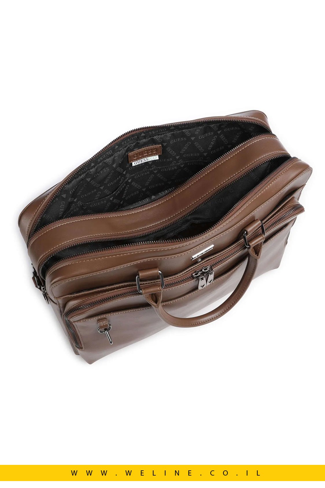 תיק מסמכים Torino למחשב 14″ מבית GUESS – חום - WELINE.CO.IL