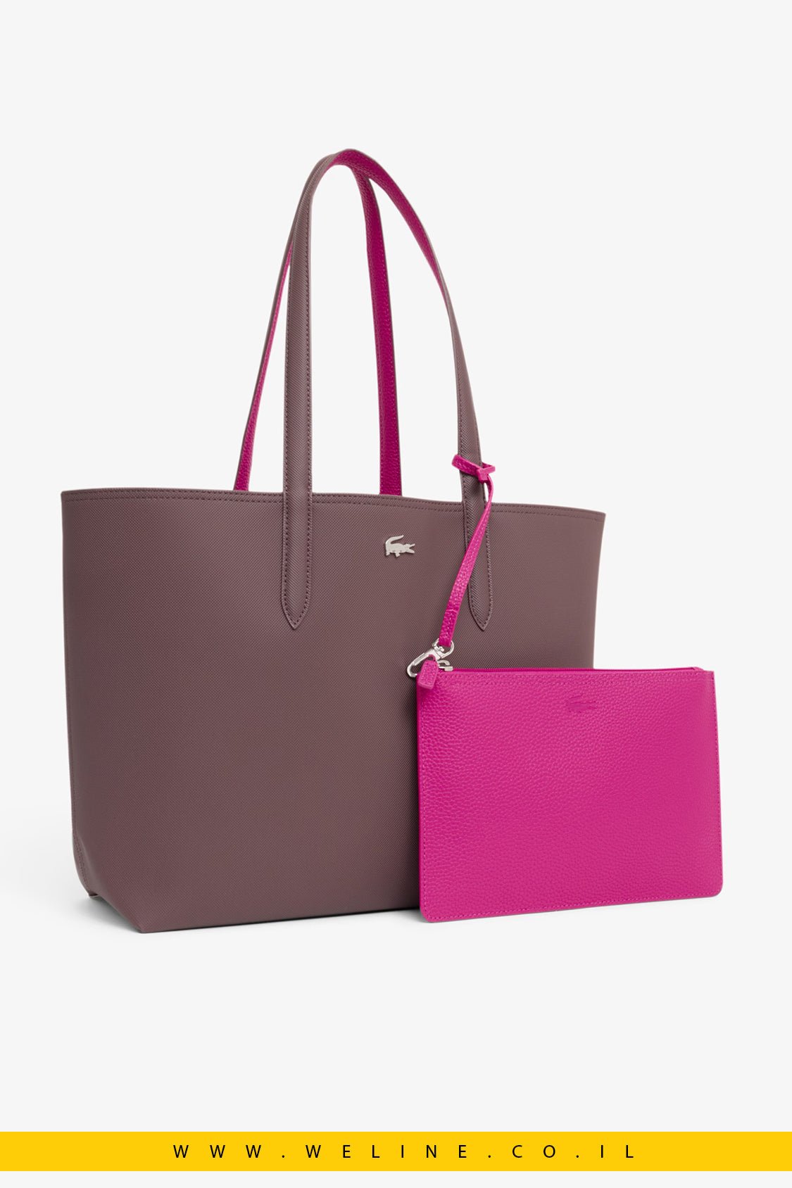 תיק Tote דו-צדדי Lacoste Anna Reversible עם נרתיק - WELINE.CO.IL