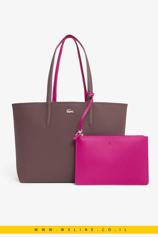 תיק Tote דו-צדדי Lacoste Anna Reversible עם נרתיק - WELINE.CO.IL