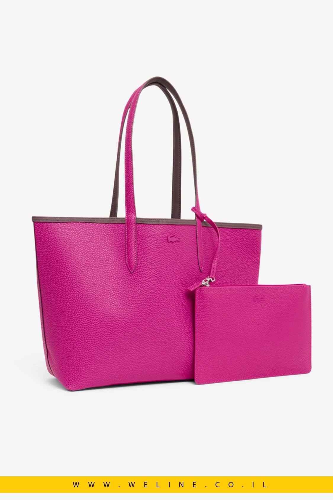 תיק Tote דו-צדדי Lacoste Anna Reversible עם נרתיק - WELINE.CO.IL