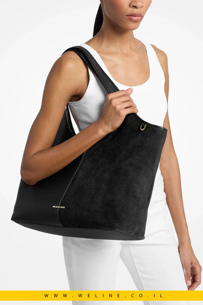 תיק Tote גדול Michael Kors Henly מעור וזמש - WELINE.CO.IL
