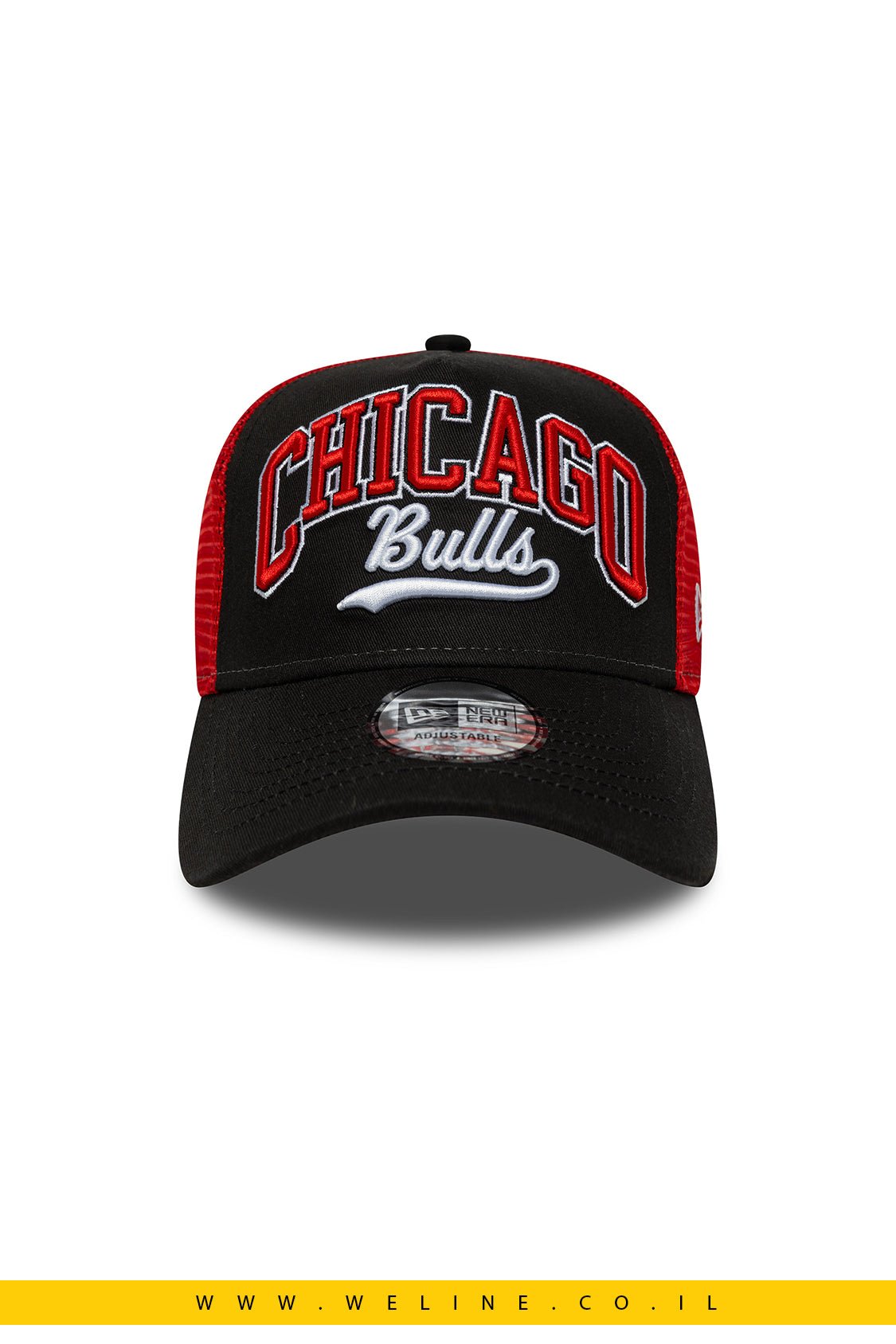 כובע רשת TRUCKER New Era – Chicago Bulls | שחור/אדום - WELINE.CO.IL