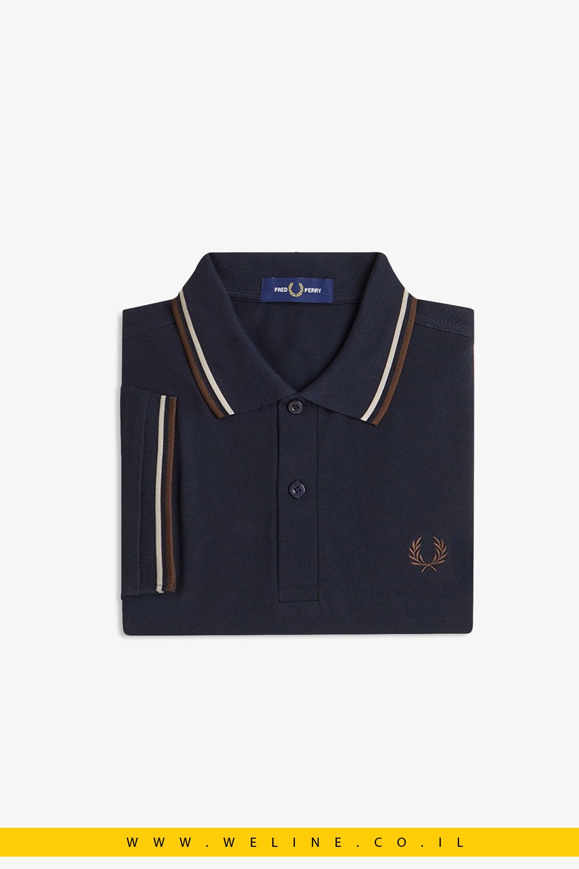 חולצת הפולו האייקונית דגם ה־Twin Tipped - The Fred Perry Shirt - WELINE.CO.IL