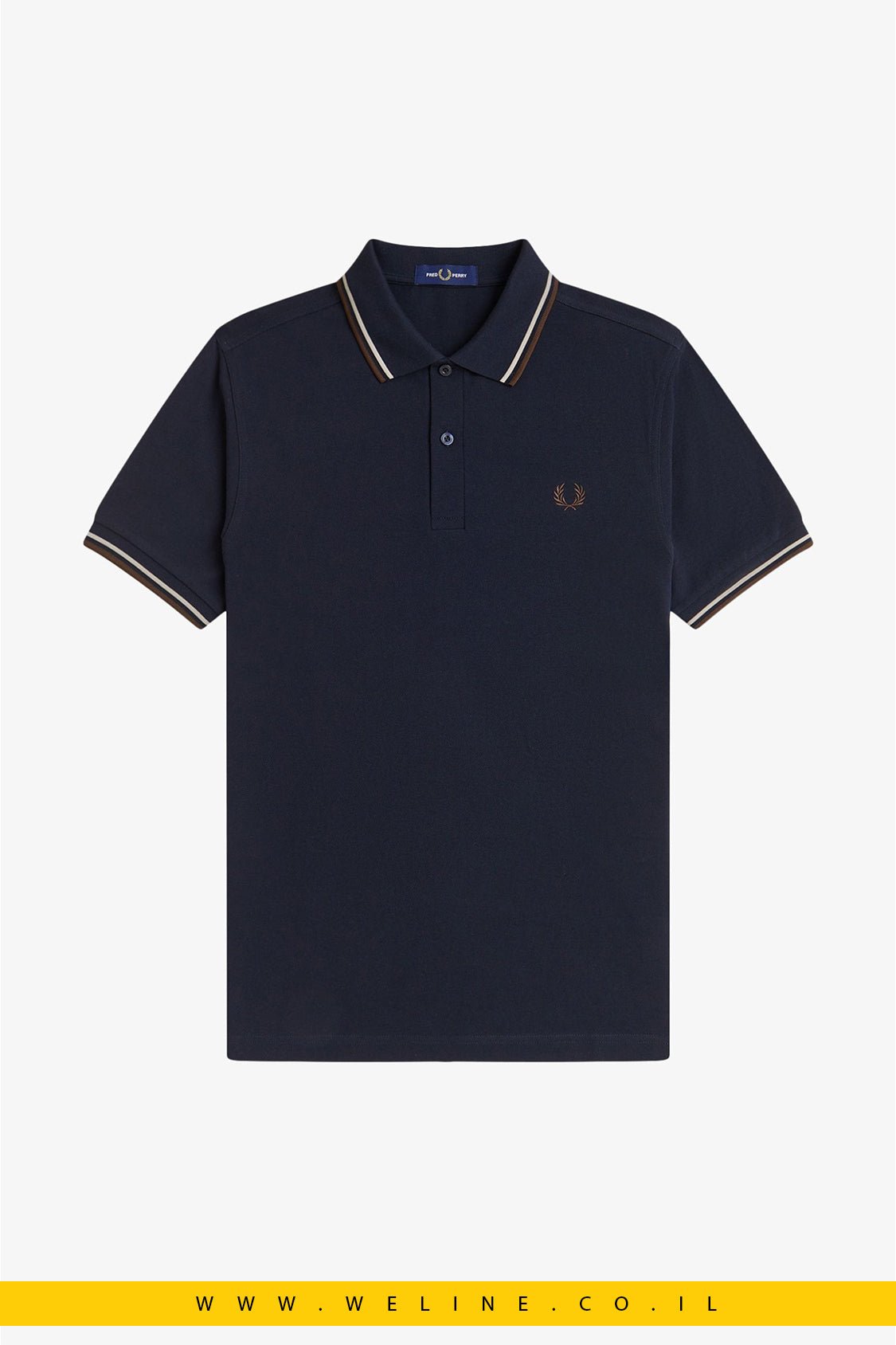 חולצת הפולו האייקונית דגם ה־Twin Tipped - The Fred Perry Shirt - WELINE.CO.IL