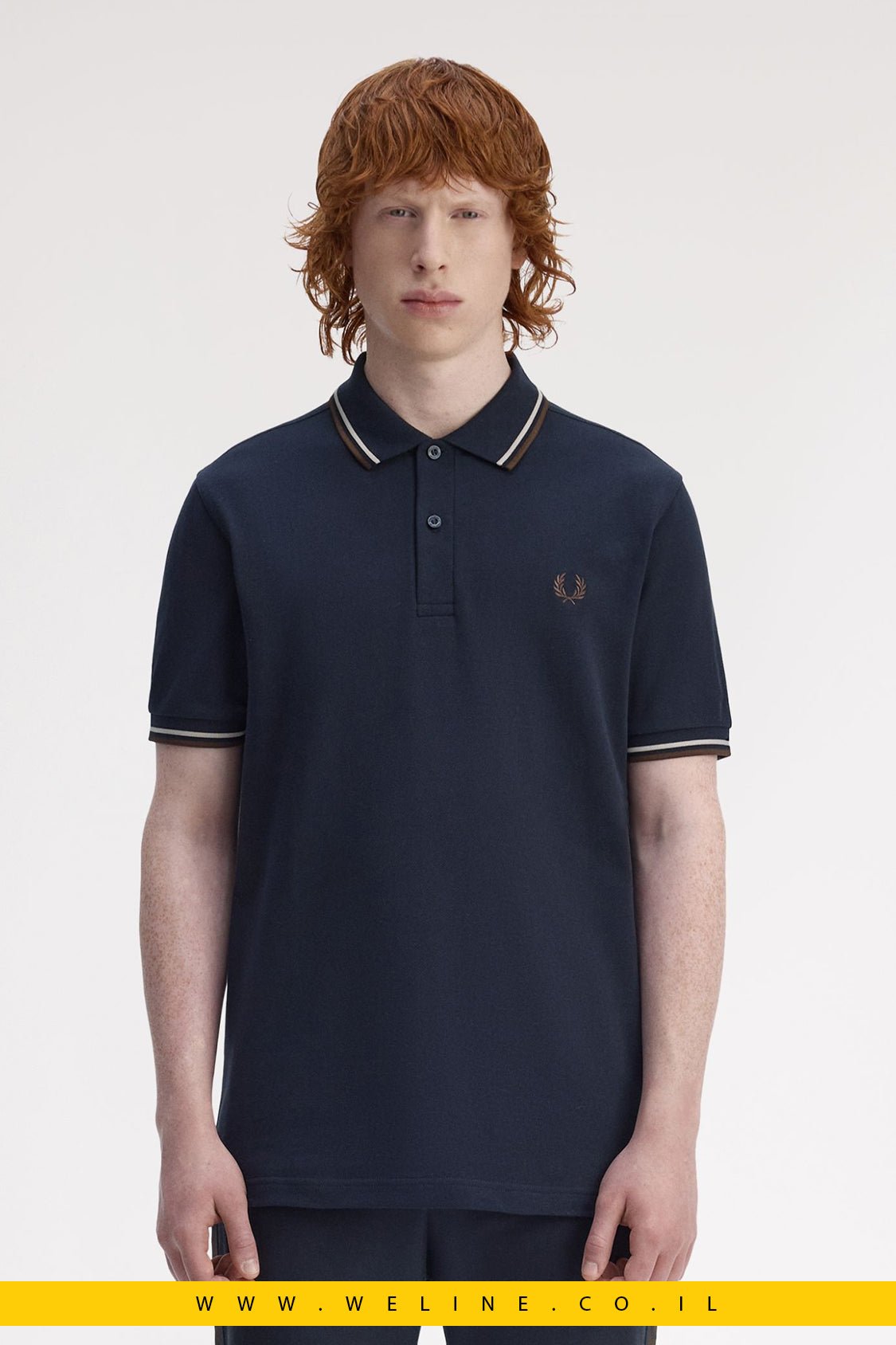 חולצת הפולו האייקונית דגם ה־Twin Tipped - The Fred Perry Shirt - WELINE.CO.IL