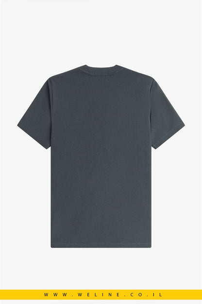 חולצת טי גברים Vertical Stripe Cotton Piqué – צבע Anchor Grey - WELINE.CO.IL